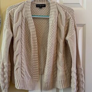 Almost Famous Beige Cable Knit Cardigan